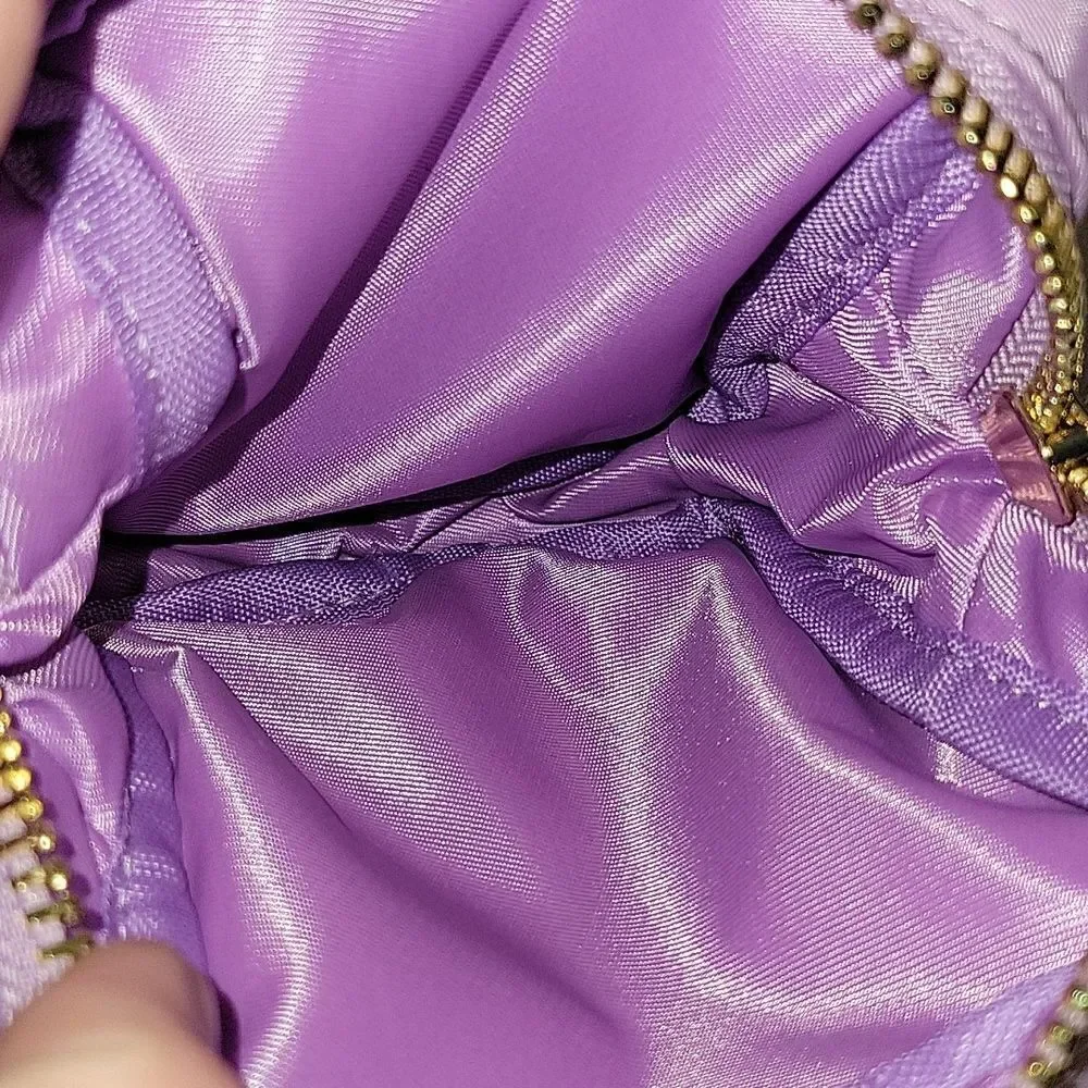 PINK LILY BOUTIQUE Heart Purple Patch Mini Travel Cosmetic Jewelry Pouch Bag